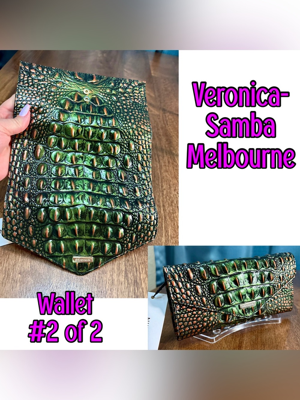 Brahmin NWT Veronica - Samba Melbourne (#2)- Deep Green & Copper